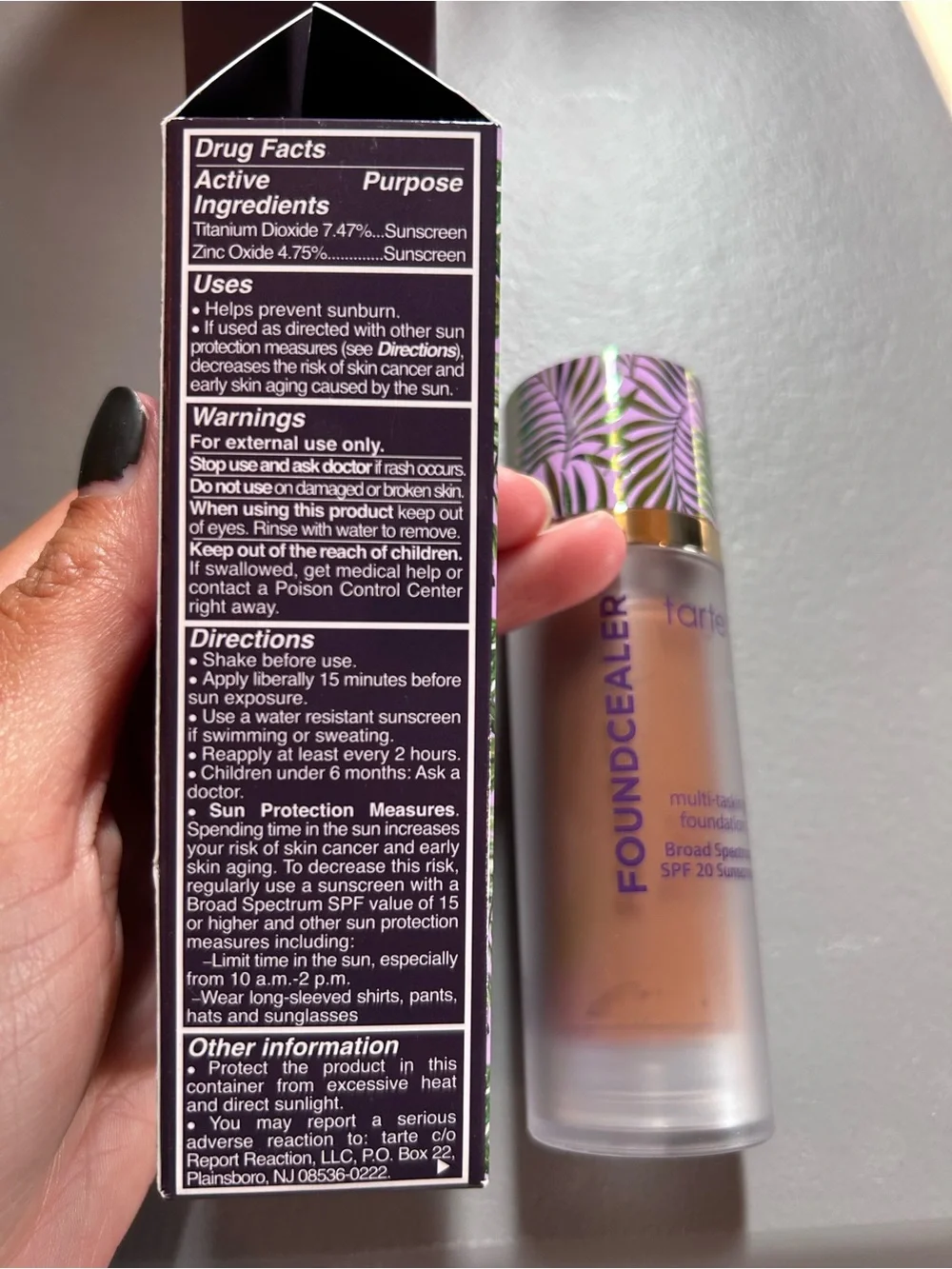 tarte Foundcealer Multi-Tasking Foundation - Deep Honey (purple & gold accents)
